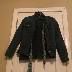 Green jean 2 pc skirt set